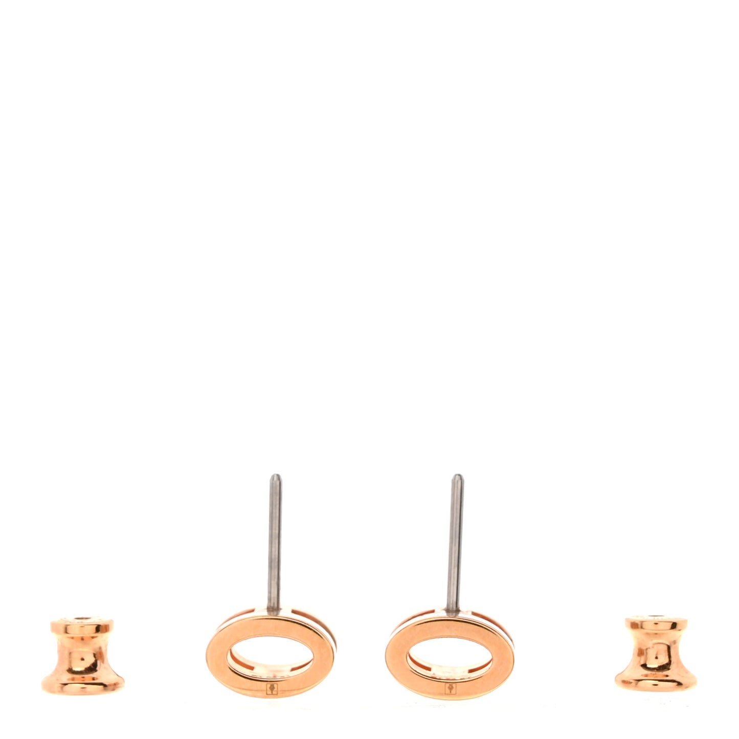 Rose Gold Lacquered Mini Pop H Earrings  Marron Glace