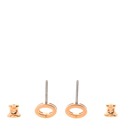 Hermes Rose Gold Lacquered Mini Pop H Earrings  Marron Glace 3 of 5