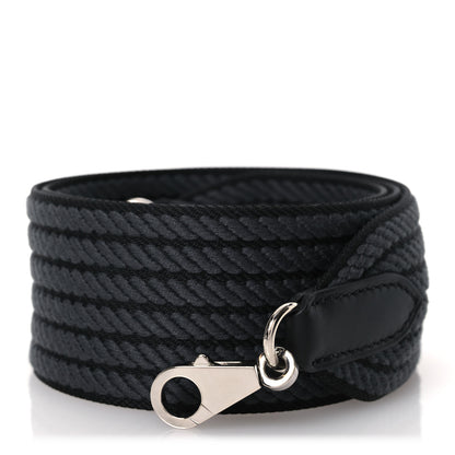 Hermes Toile Swift 50mm Sangle Cordage Shoulder Strap Black Gris Misty 1 of 6