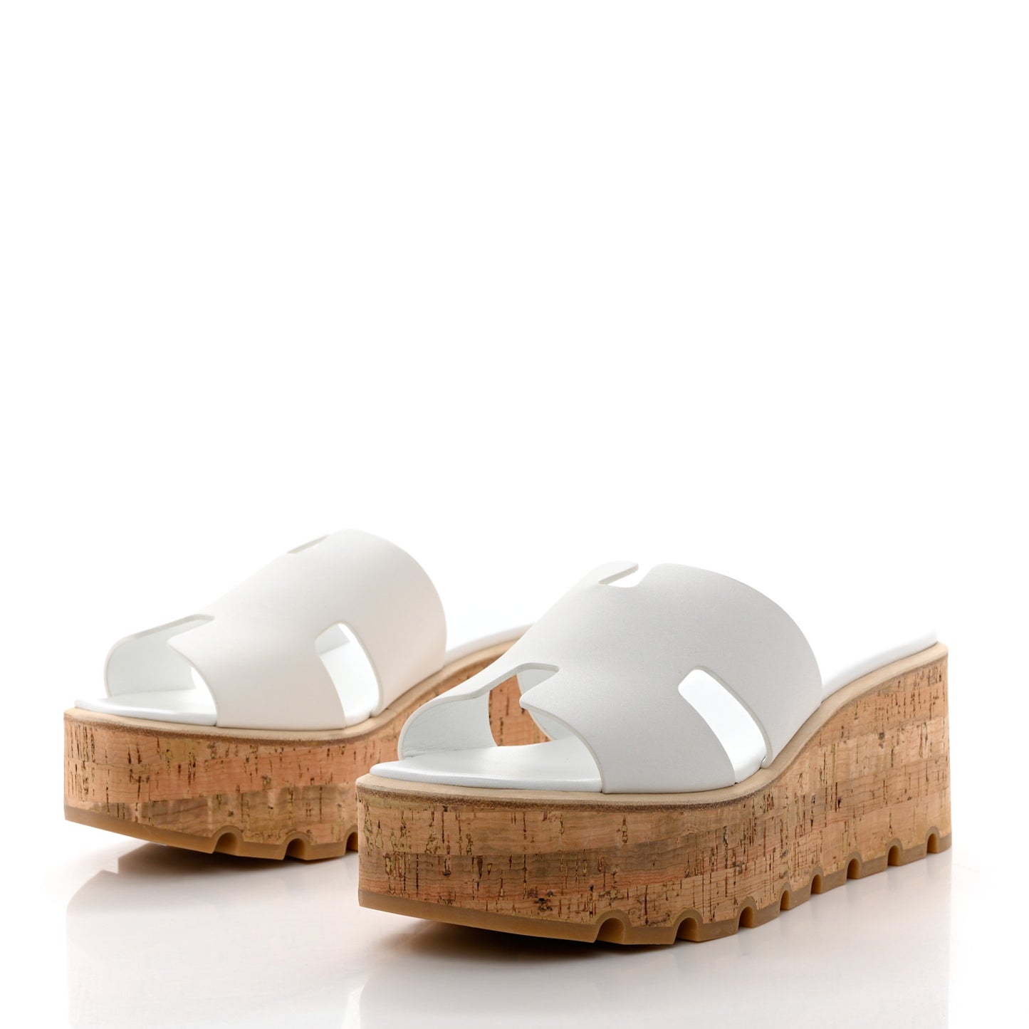 Calfskin Cork Eze 30 Sandals 40 White