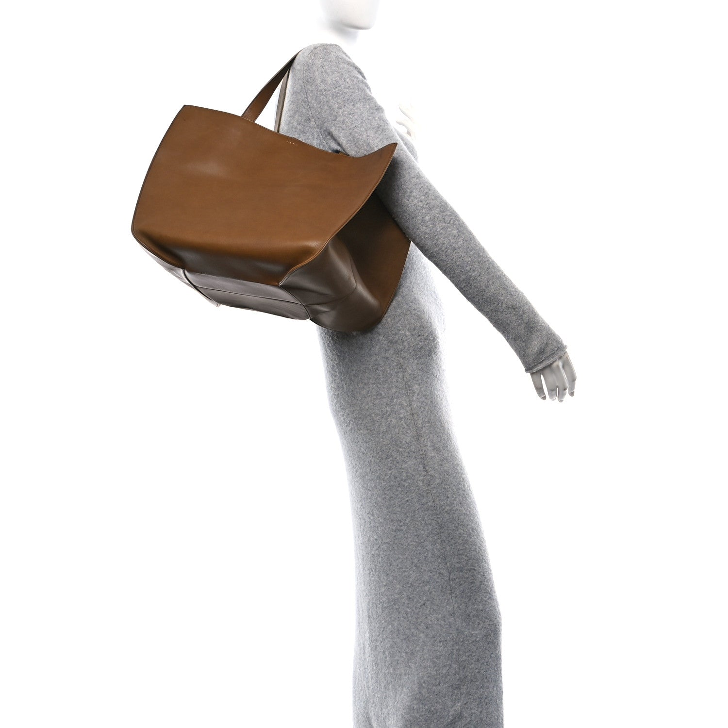 The Row Polished Saddle Calfskin Graham Tote Muschio 2 of 10