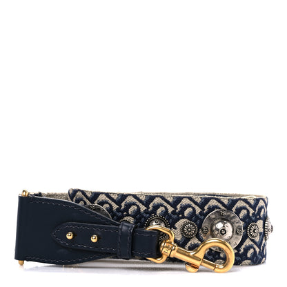 Christian Dior Oblique Studded Shoulder Strap Blue 1 of 6