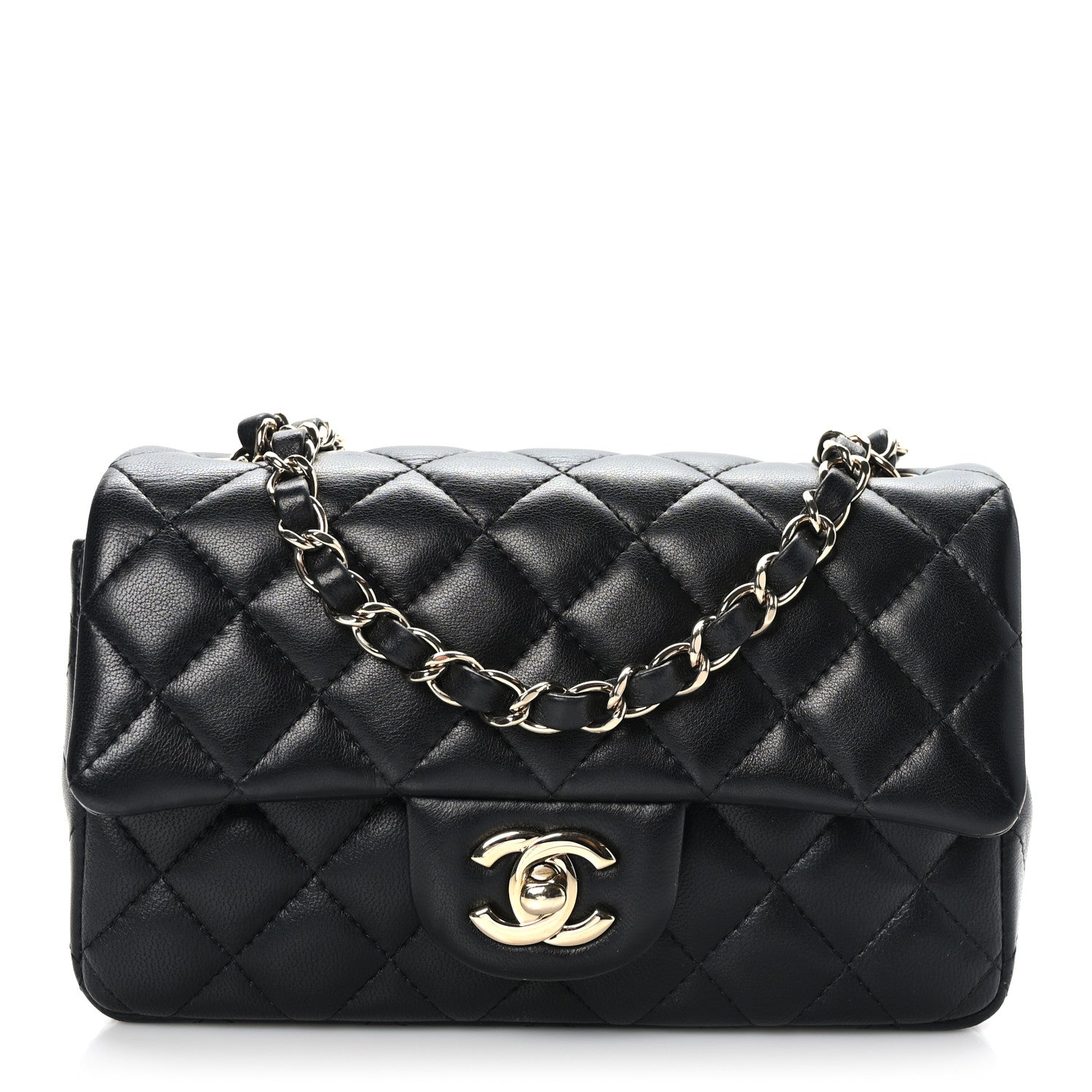 Chanel Lambskin Quilted Mini Rectangular Flap Black 1 of 8