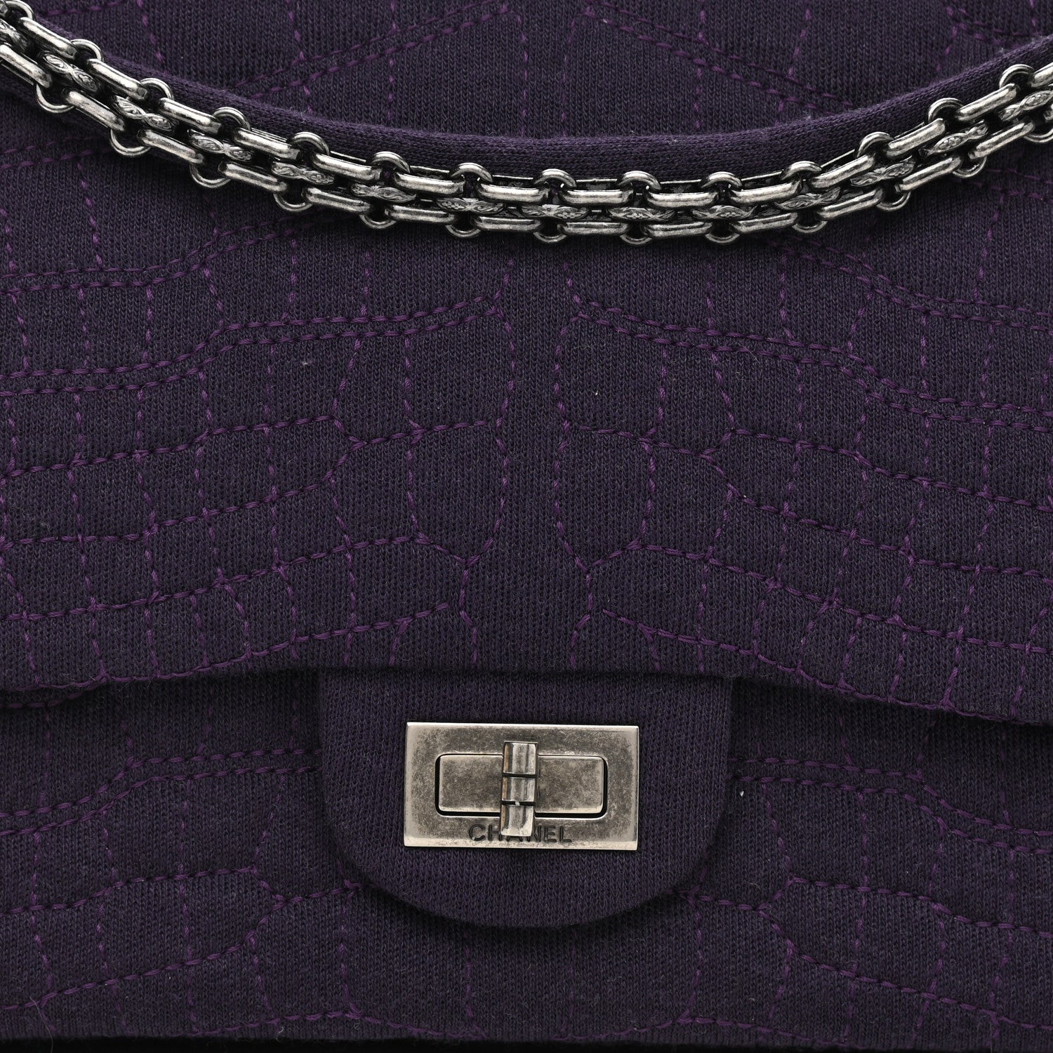 Chanel Jersey Coco's Croc 2.55 Reissue 226 Flap Purple 8 of 12