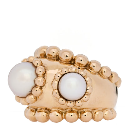Chanel 18K Yellow Gold Akoya Pearl Beaded Cocktail Ring 47 4 3 of 5