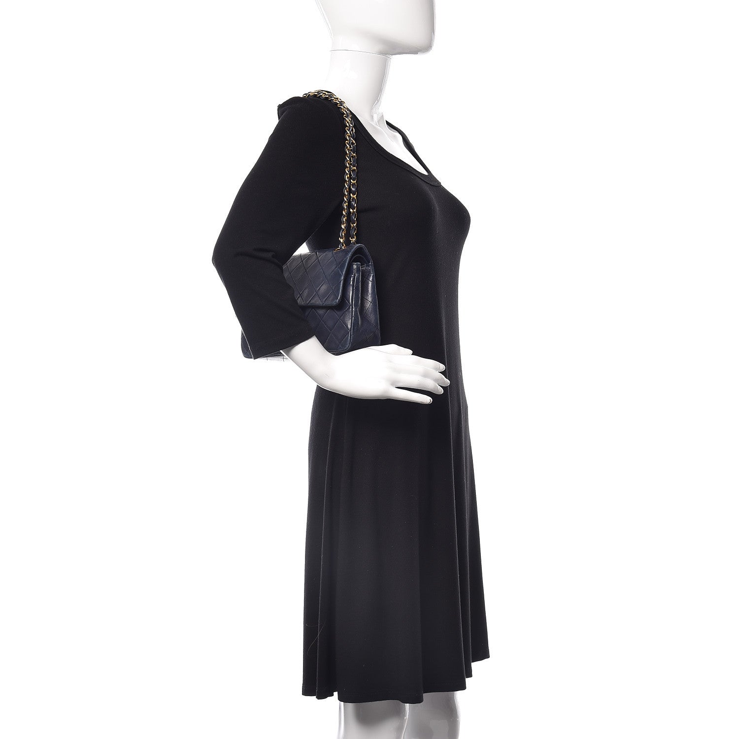 Chanel Lambskin Quilted Small Double Flap Navy 2 of 11