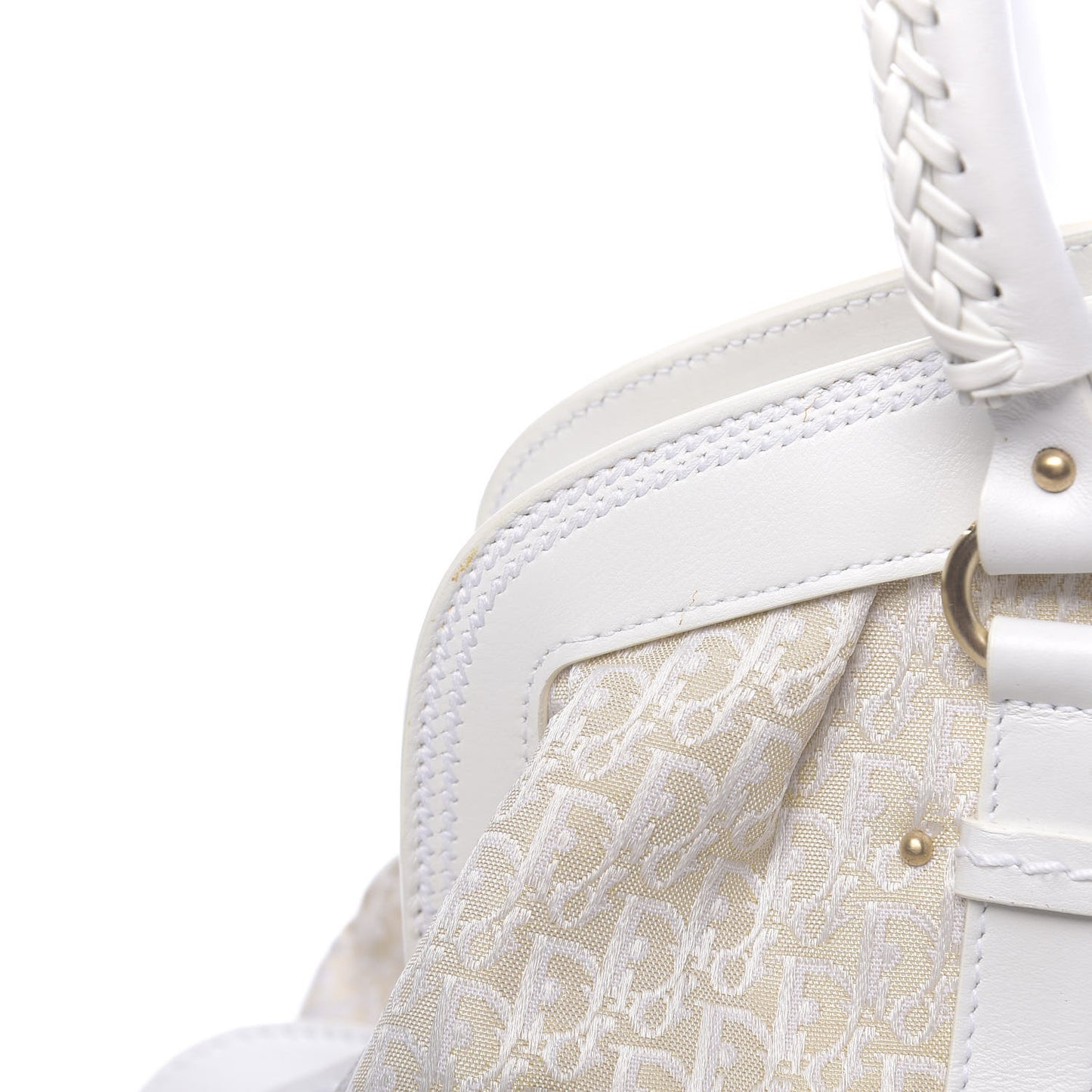 Monogram Large My Dior Frame Pocket Satchel White