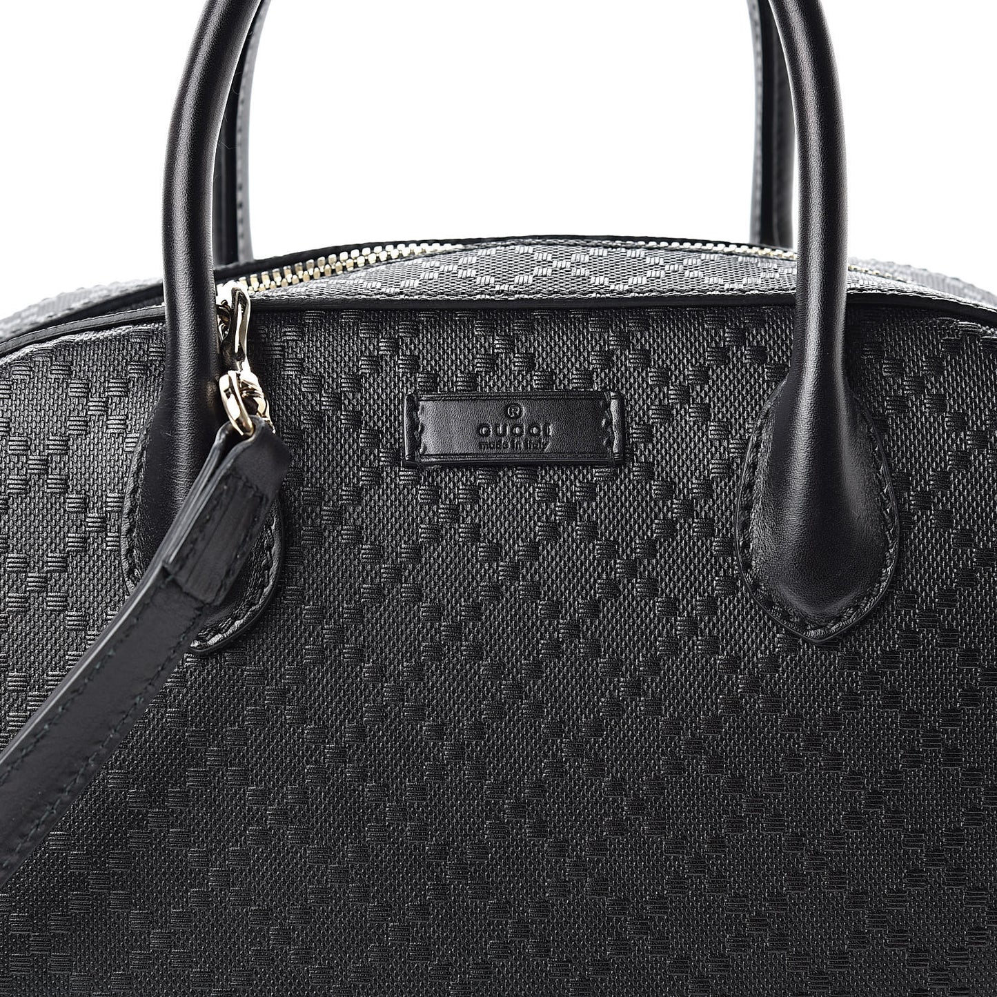 Calfskin Diamante Small Top Handle Bag Black