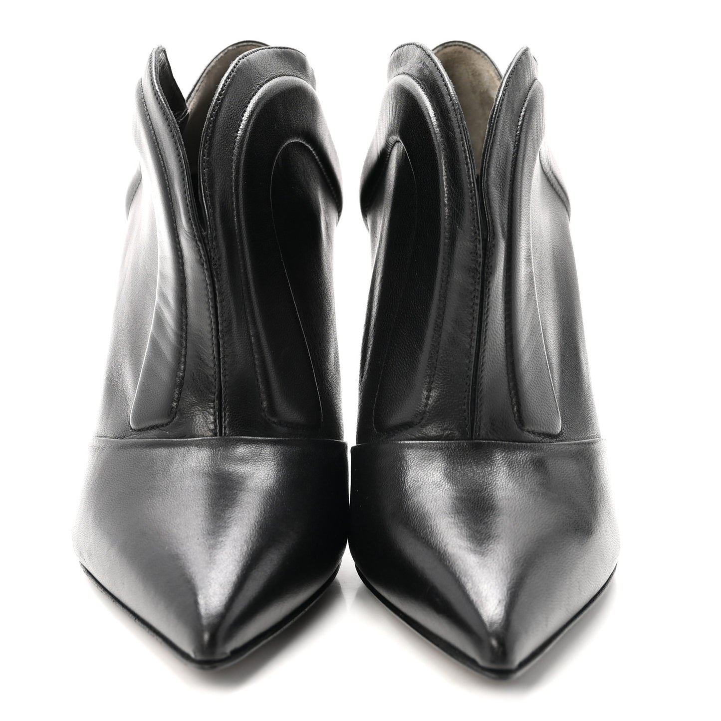 Vitello Nappa Cutout Western Ankle Boots 37 Black