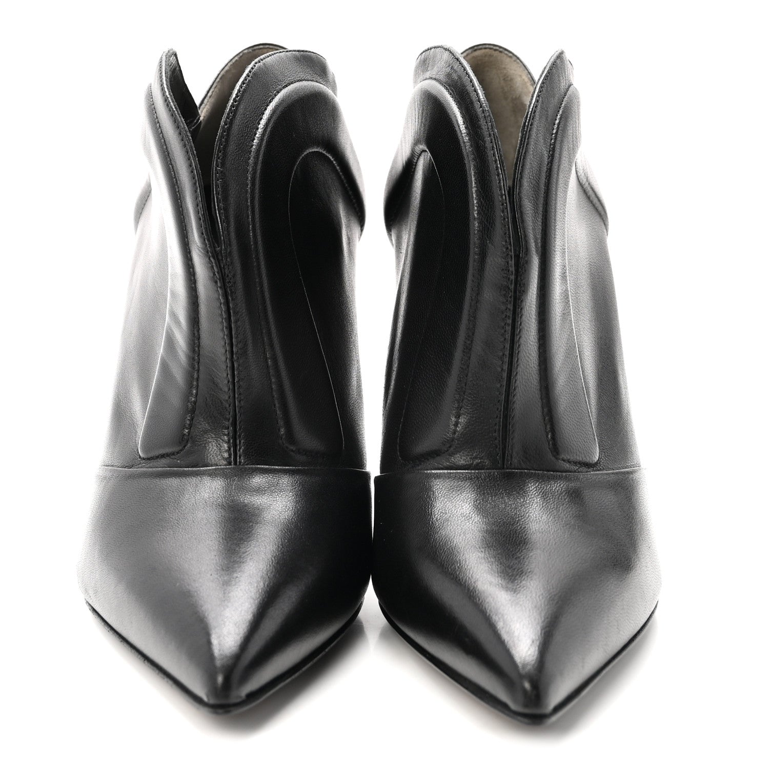 Fendi Vitello Nappa Cutout Western Ankle Boots 37 Black 3 of 8