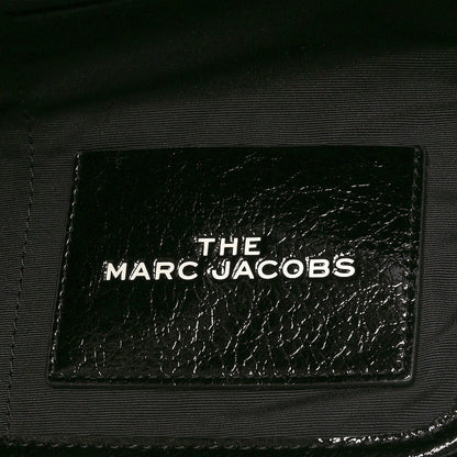 Marc Jacobs Shiny Calfskin Faux Shearling Large The Traveler Tote Bag Black 6 of 9