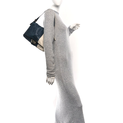 Fendi Vitello Bi-Color Mama Baguette Blue Beige 2 of 9
