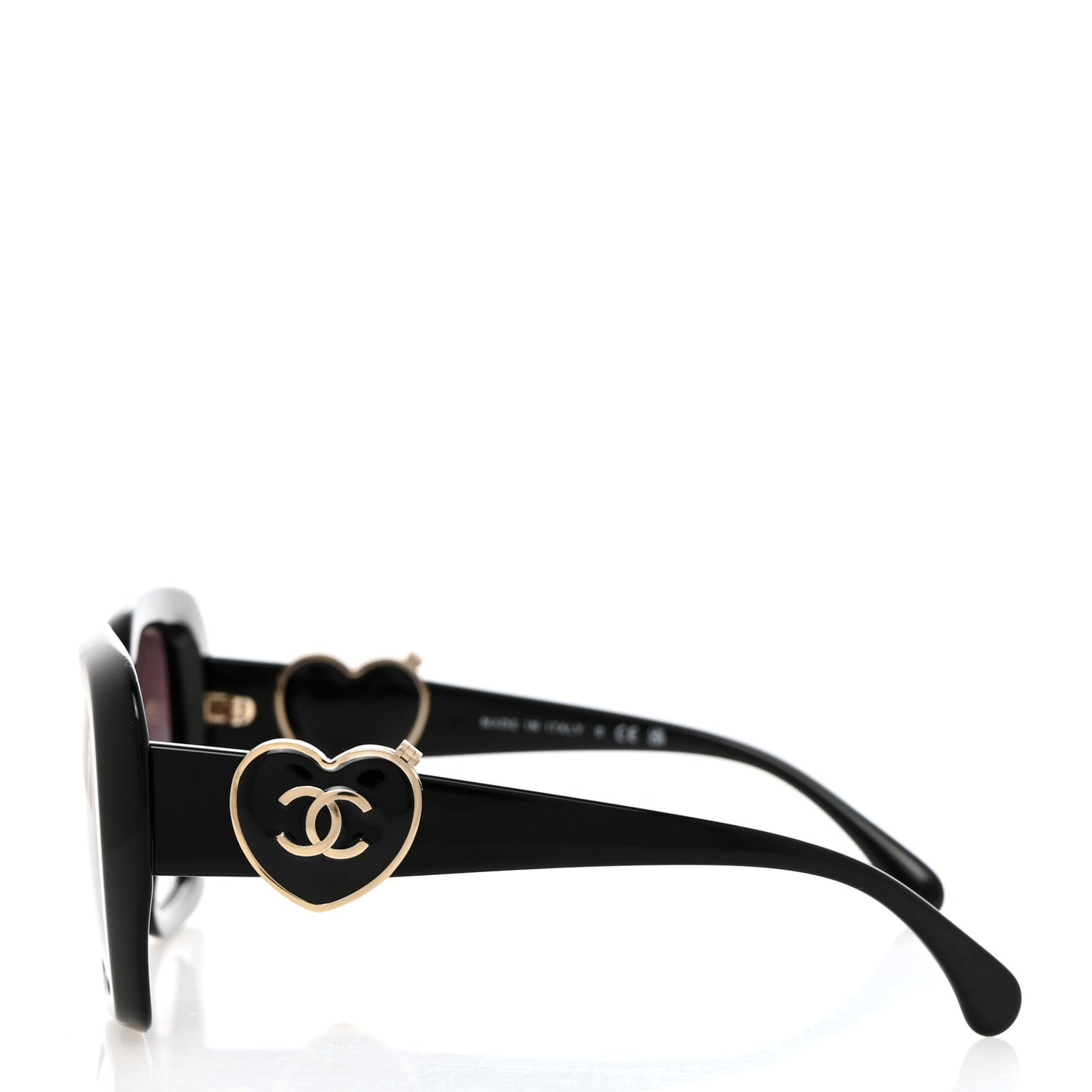 Acetate Enamel Heart Square Sunglasses 5518 Black