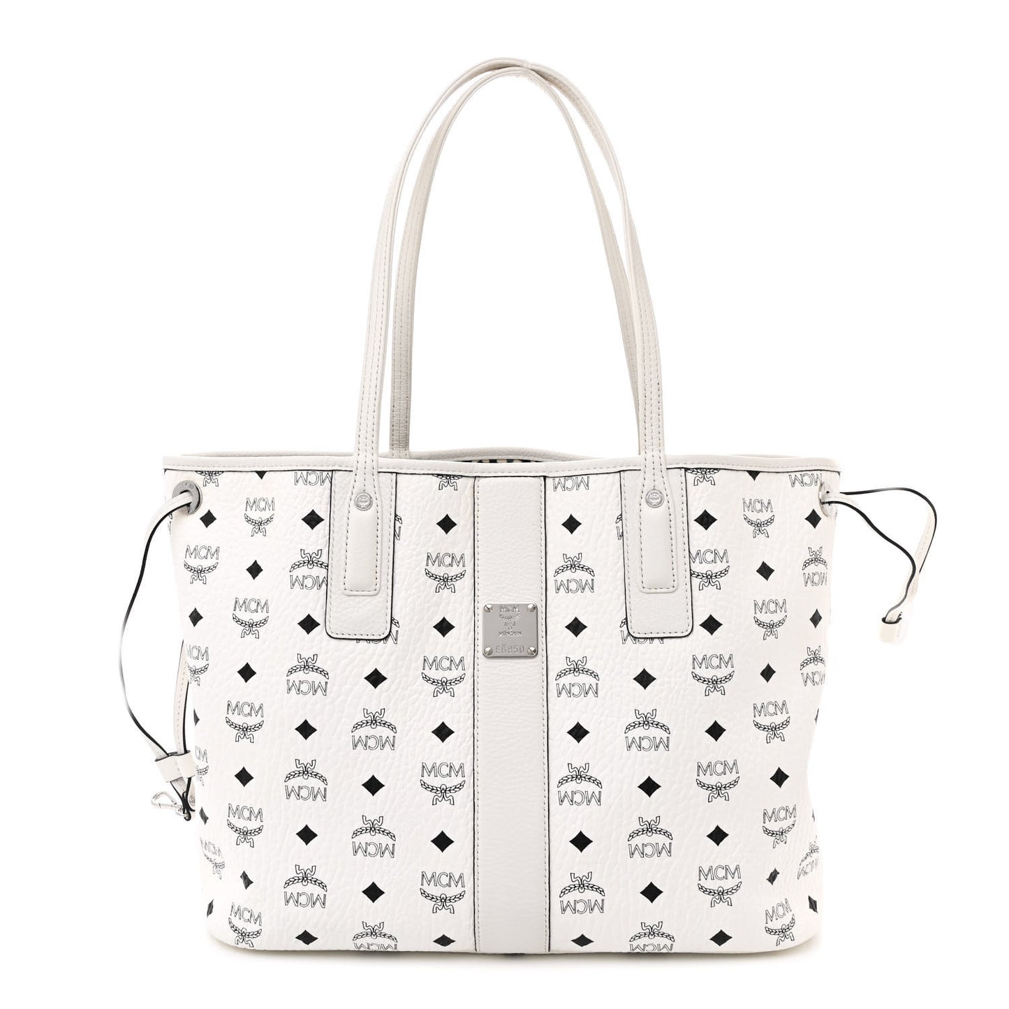 Visetos Medium Liz Reversible Shopper Tote White