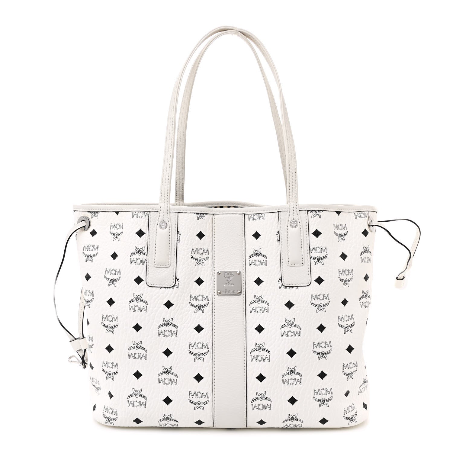 MCM Visetos Medium Liz Reversible Shopper Tote White 1 of 22