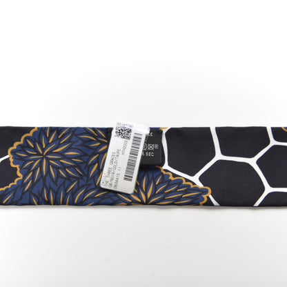 Hermes Silk The Three Graces Twilly Bleu Nuit Gold Black 2 of 4