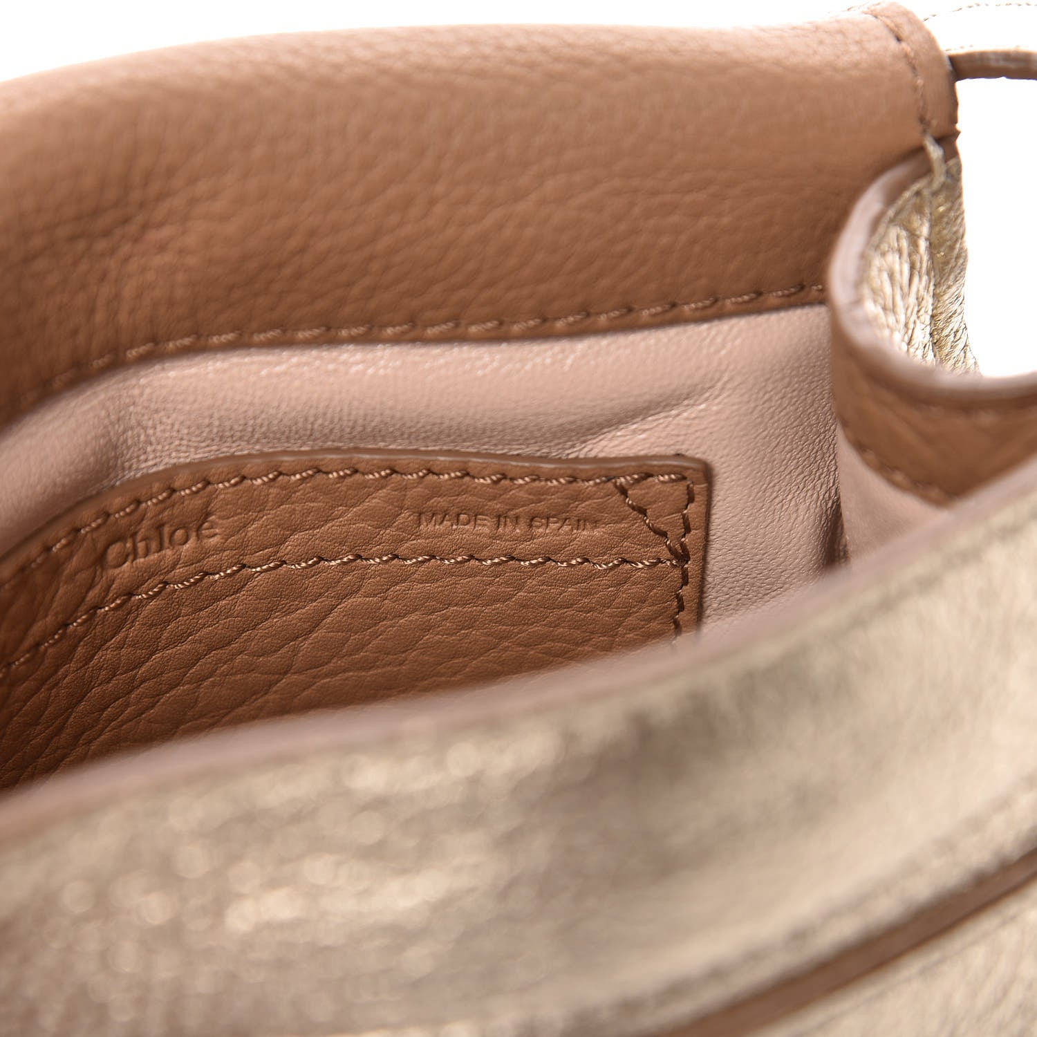 Chloe Metallic Calfskin Mini Marcie Round Crossbody Bag Gold 7 of 13