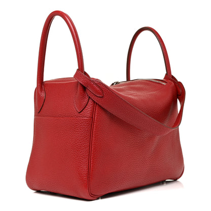 Hermes Taurillon Clemence Lindy 30 Rouge Garance 4 of 15