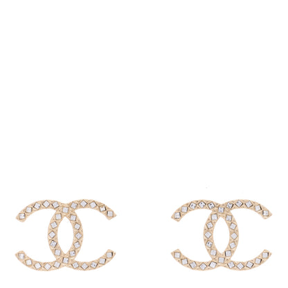 Chanel Baguette Crystal High Society CC Earrings Gold 1 of 3