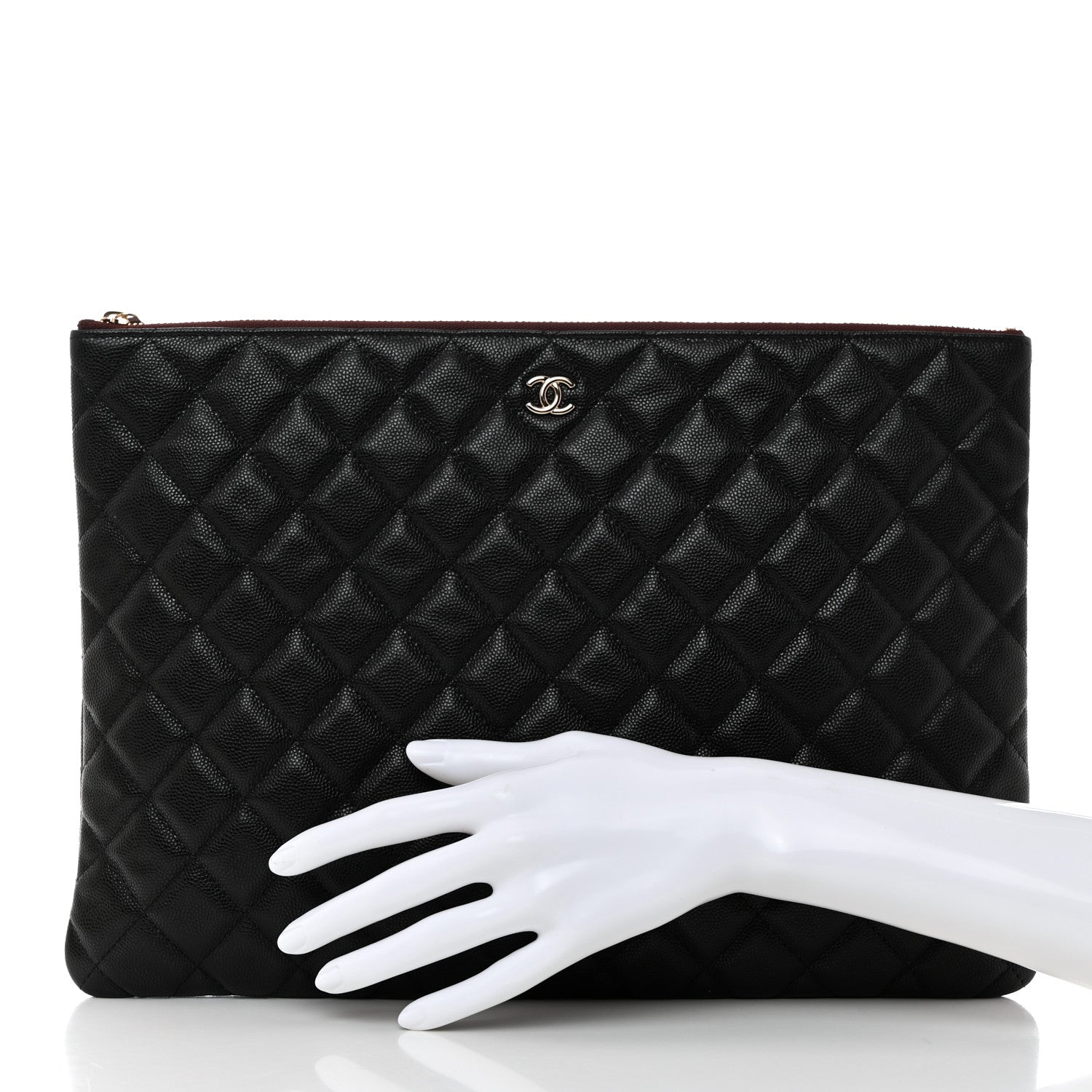 Chanel Caviar Quilted Large Cosmetic Case Black 2 of 8