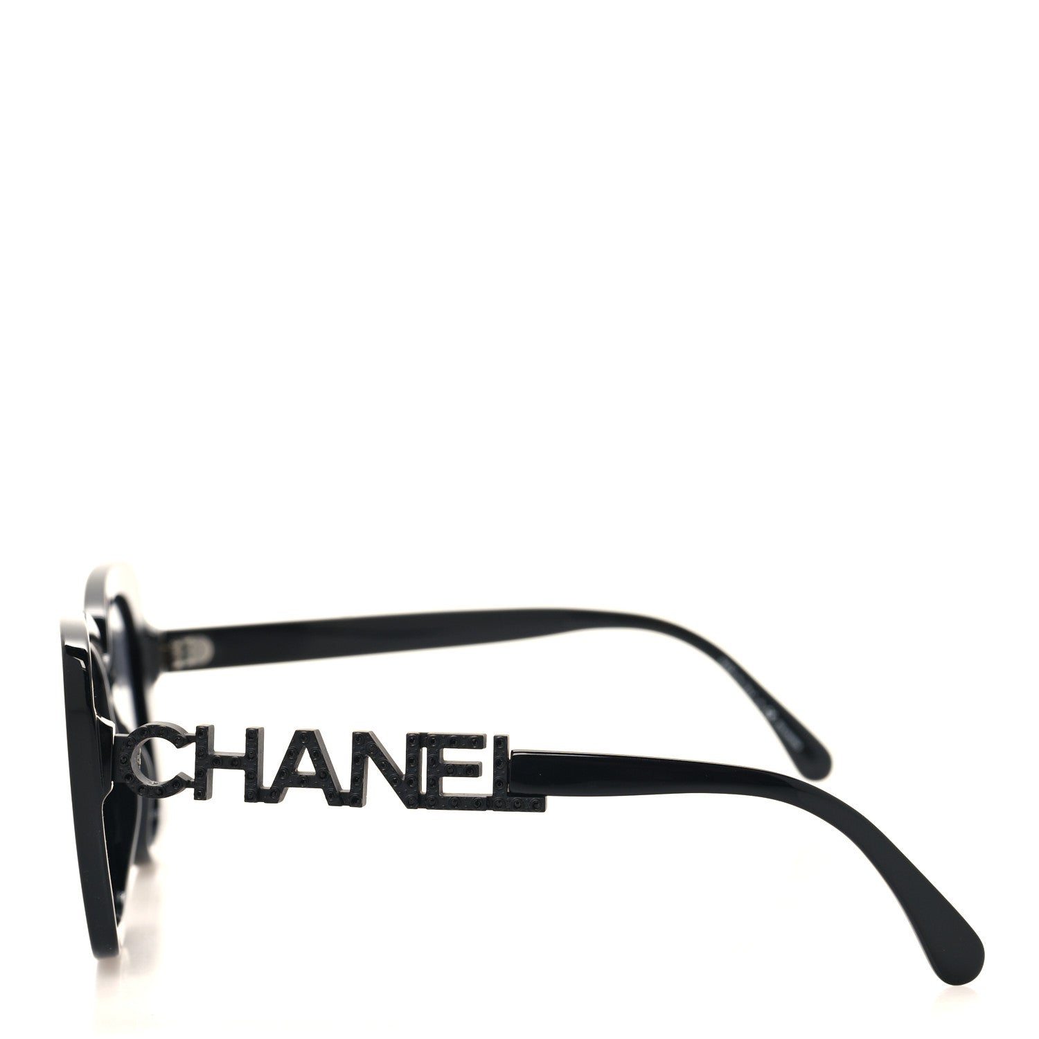 Chanel Acetate Strass Polarized Square Sunglasses 5422-B Black 3 of 7