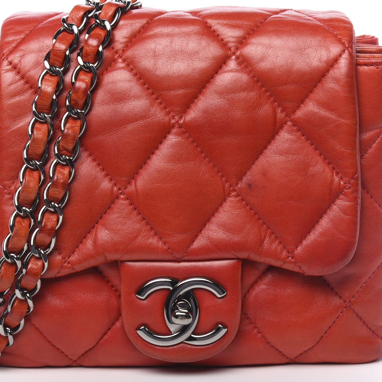 Lambskin Quilted Mini Chanel 3 Flap Red