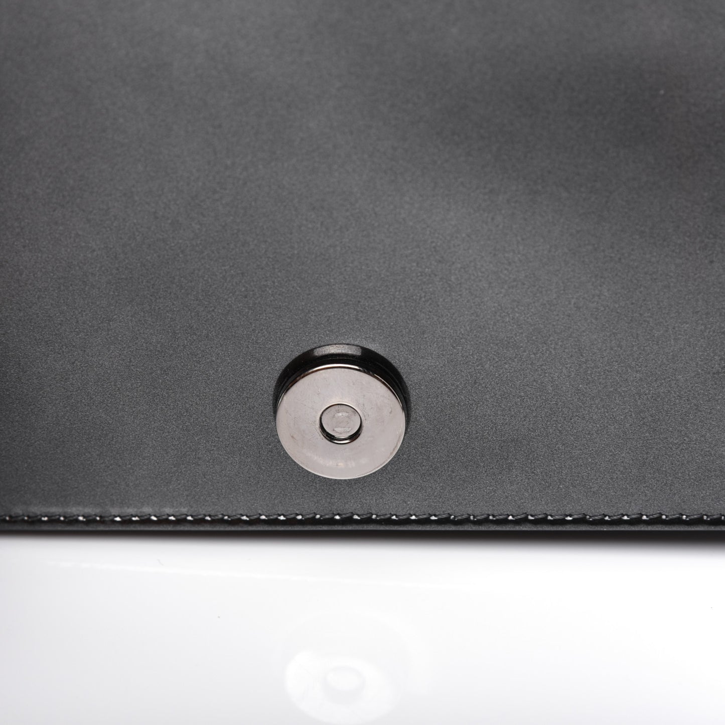 Metallic Patent Micro-Cannage Diorama Wallet on Chain Pouch Onyx Black