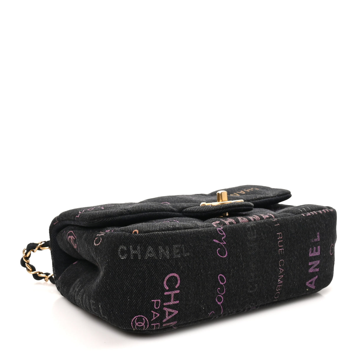 Chanel Denim Quilted Denim Mood Mini Rectangular Flap Black Multicolor 4 of 10