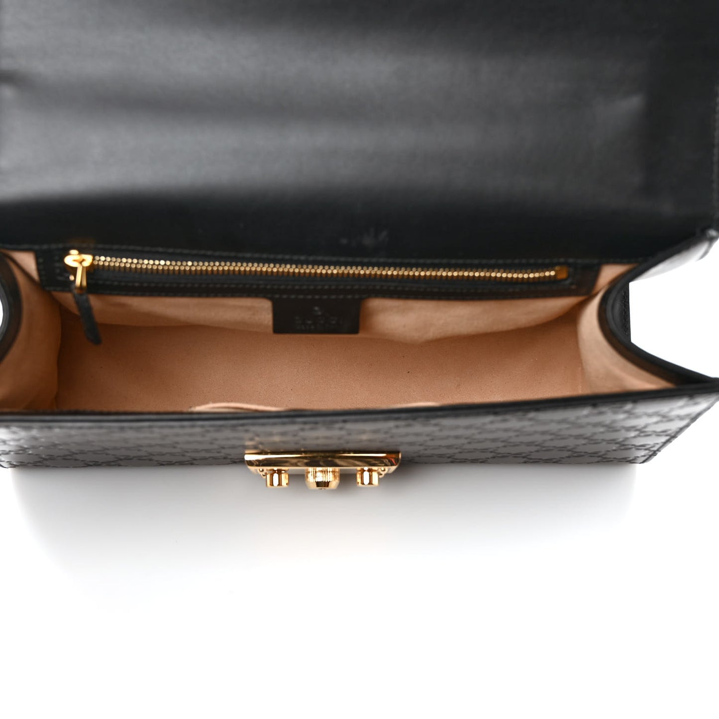 Guccissima Medium Padlock Shoulder Bag Black