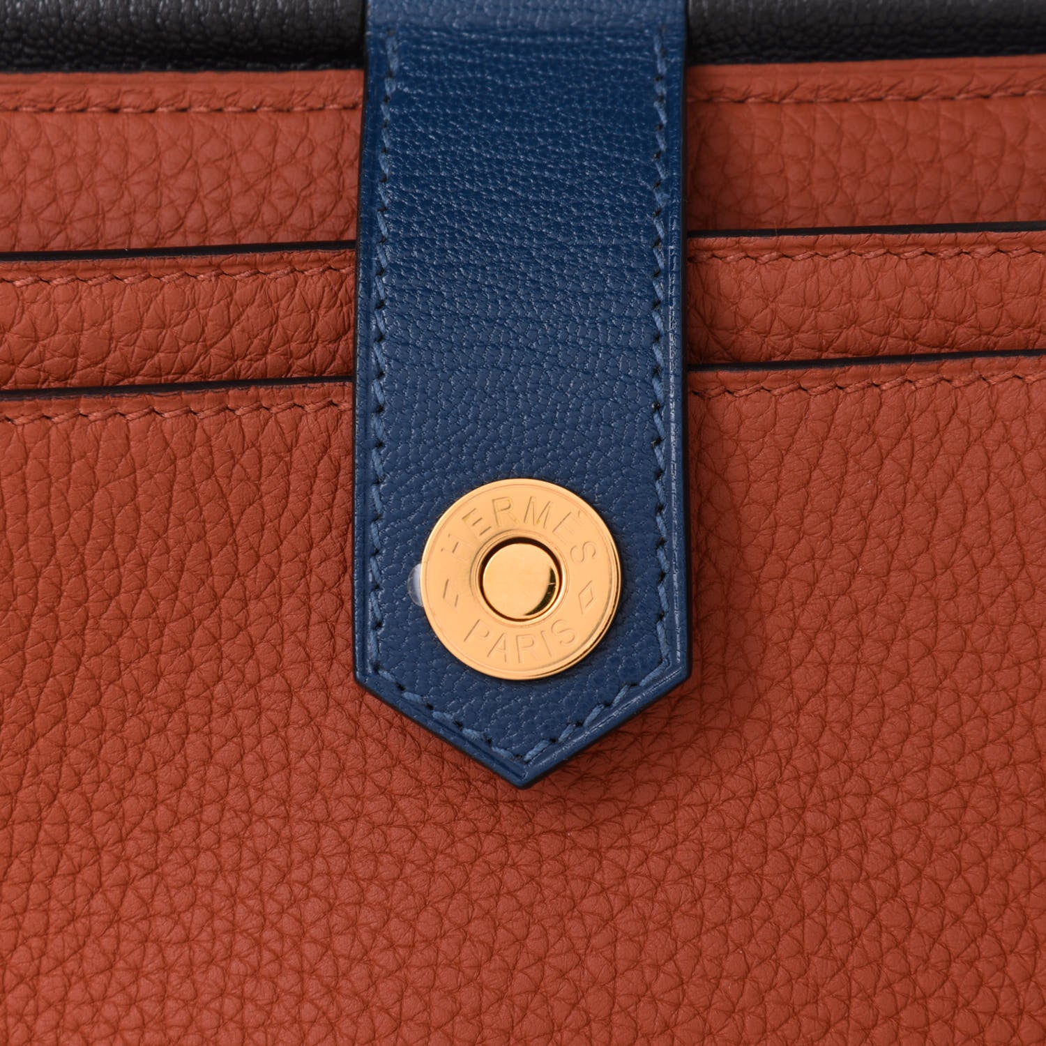 Hermes Taurillon Clemence Chevre Mysore Saut 25 Cuivre Deep Bleu 7 of 10