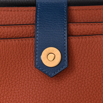 Hermes Taurillon Clemence Chevre Mysore Saut 25 Cuivre Deep Bleu 7 of 10