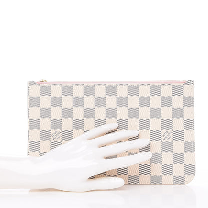 Louis Vuitton Damier Azur Neverfull MM GM Pochette Rose Ballerine 2 of 8