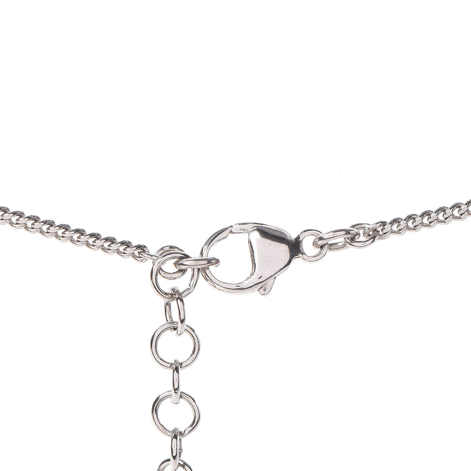 Chanel Crystal CC Drop Pendant Necklace Silver 4 of 7