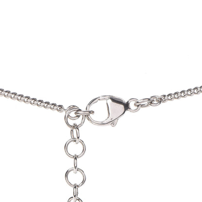 Chanel Crystal CC Drop Pendant Necklace Silver 4 of 7