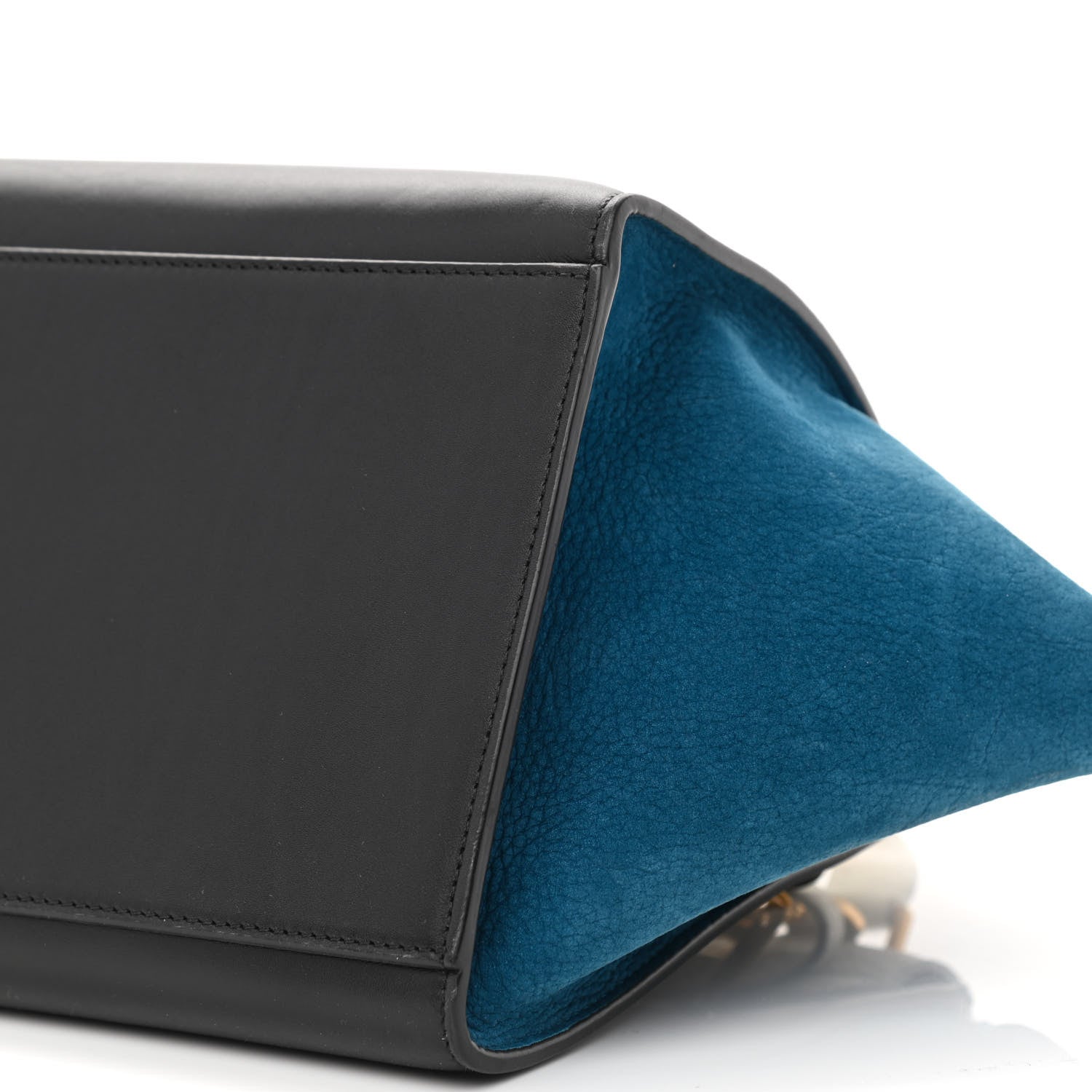 Celine Bullhide Calfskin Nubuck Medium Tri-Color Trapeze Blue Beige 9 of 10