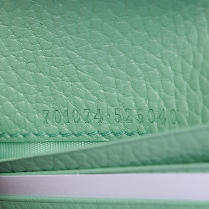 Gucci Dollar Calfskin Enamel Monochrome GG Marmont Top Handle Card Case Wallet Pepperlight Mint 8 of 12