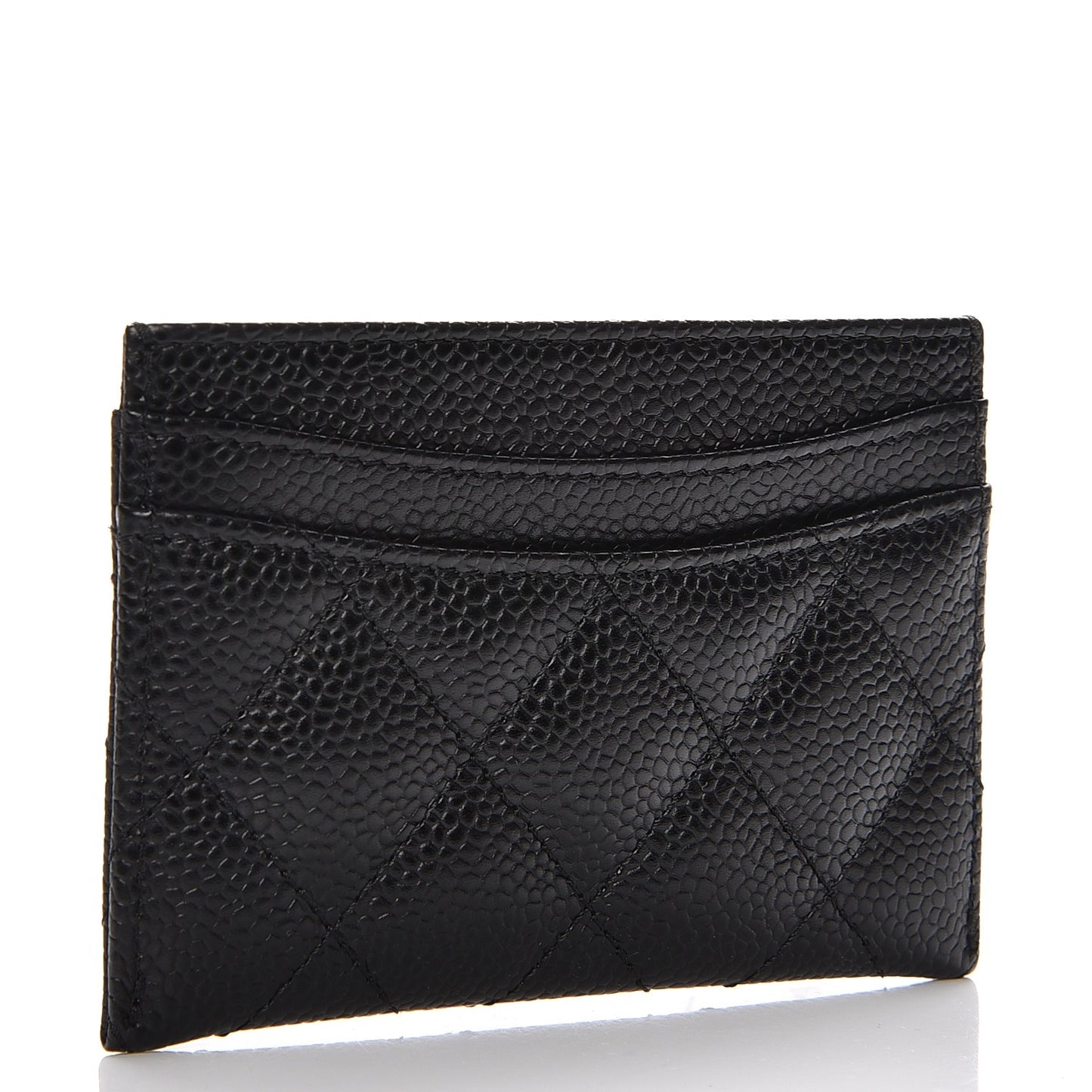 Caviar Quilted Card Holder Black