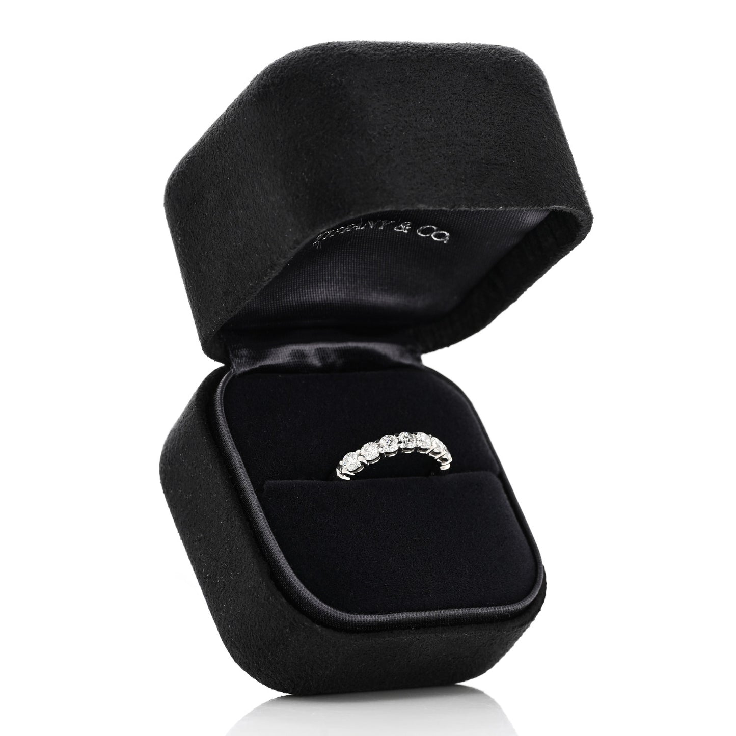 Platinum Diamond 3mm Embrace Half Circle Band Ring 49 5