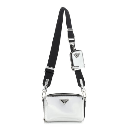 Prada Spazzolato Small Brique Crossbody Bag Argento 1 of 12