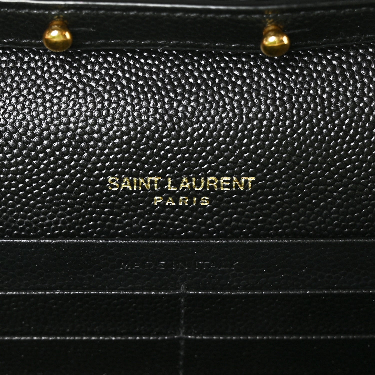 Saint Laurent Grain De Poudre Matelasse Chevron Monogram Chain Wallet Black 7 of 7