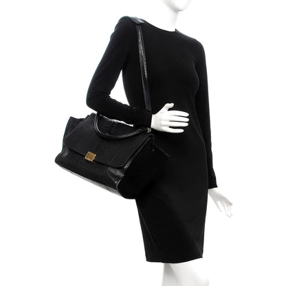 Celine Python Suede Medium Trapeze Black 2 of 8