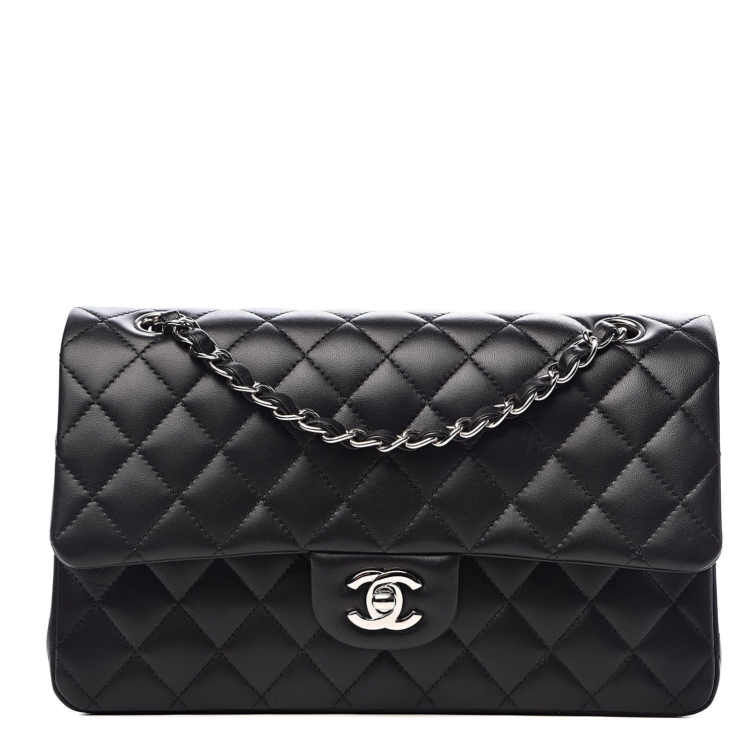 Chanel Lambskin Quilted Medium Double Flap Black 1 of 11