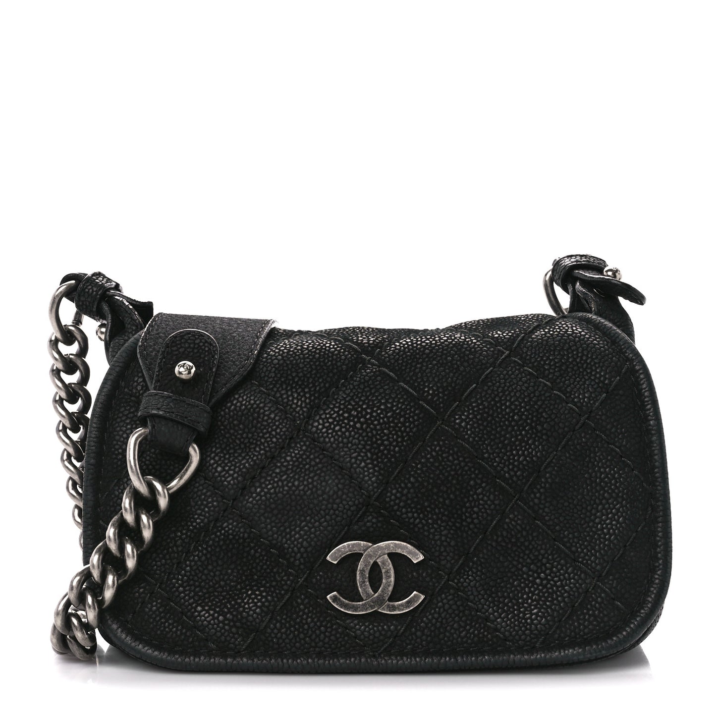 Bullskin Suede Small Highlander Messenger Flap Black