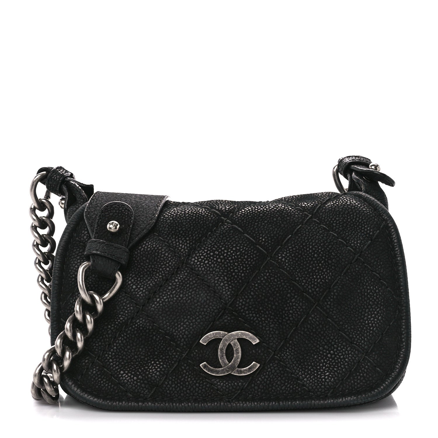 Chanel Bullskin Suede Small Highlander Messenger Flap Black 1 of 10
