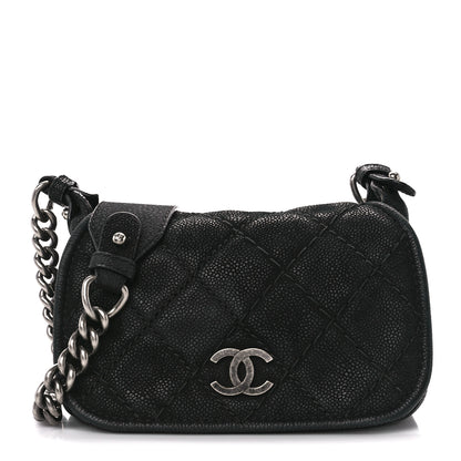 Chanel Bullskin Suede Small Highlander Messenger Flap Black 1 of 10