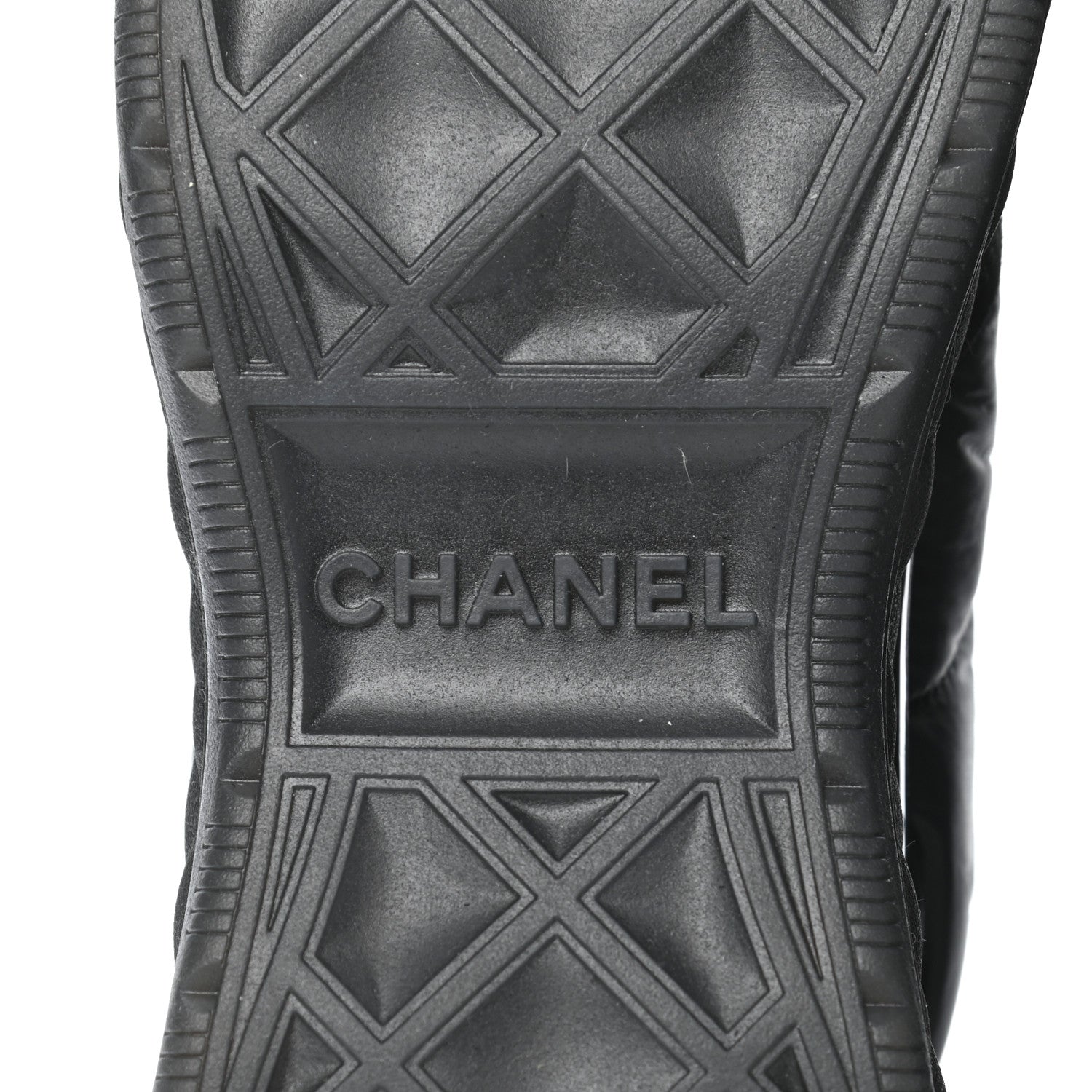 Chanel Nylon Suede Calfskin CC Sneakers 38.5 Black 6 of 8