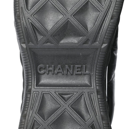 Chanel Nylon Suede Calfskin CC Sneakers 38.5 Black 6 of 8