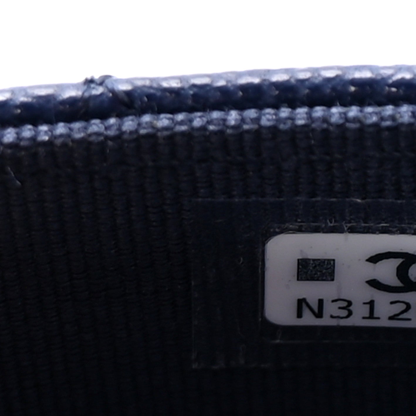 Caviar Quilted Flap Card Holder Wallet Navy Blue