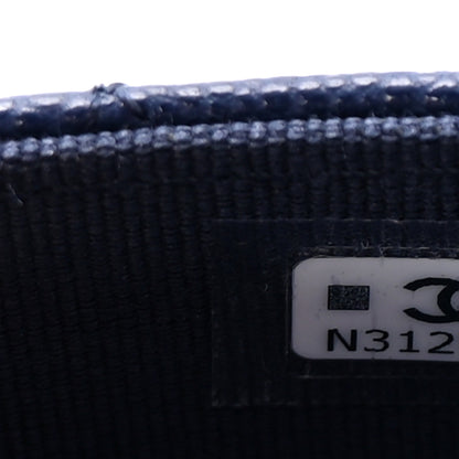 Chanel Caviar Quilted Flap Card Holder Wallet Navy Blue 8 of 9