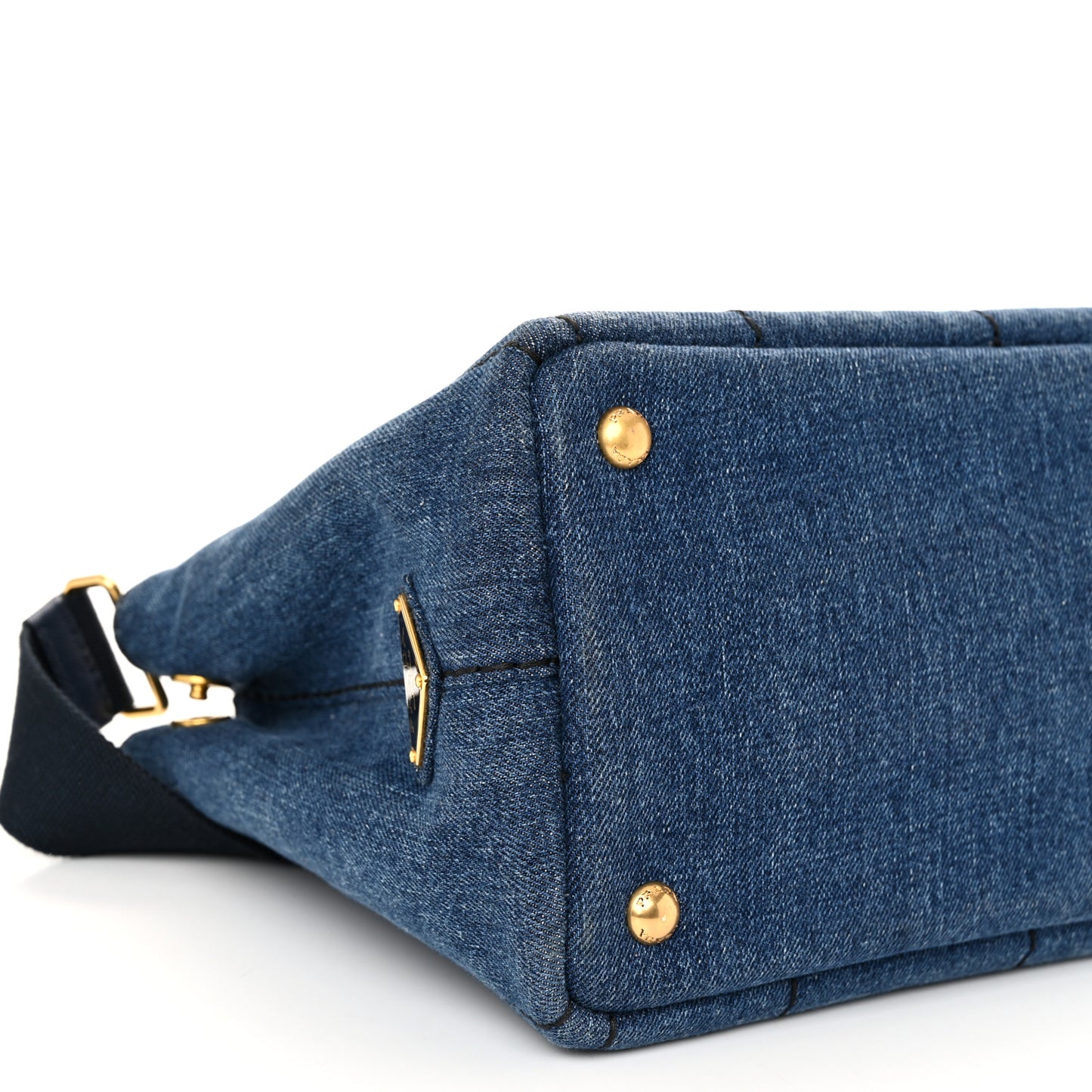 Denim Small Logo Tote Bleu